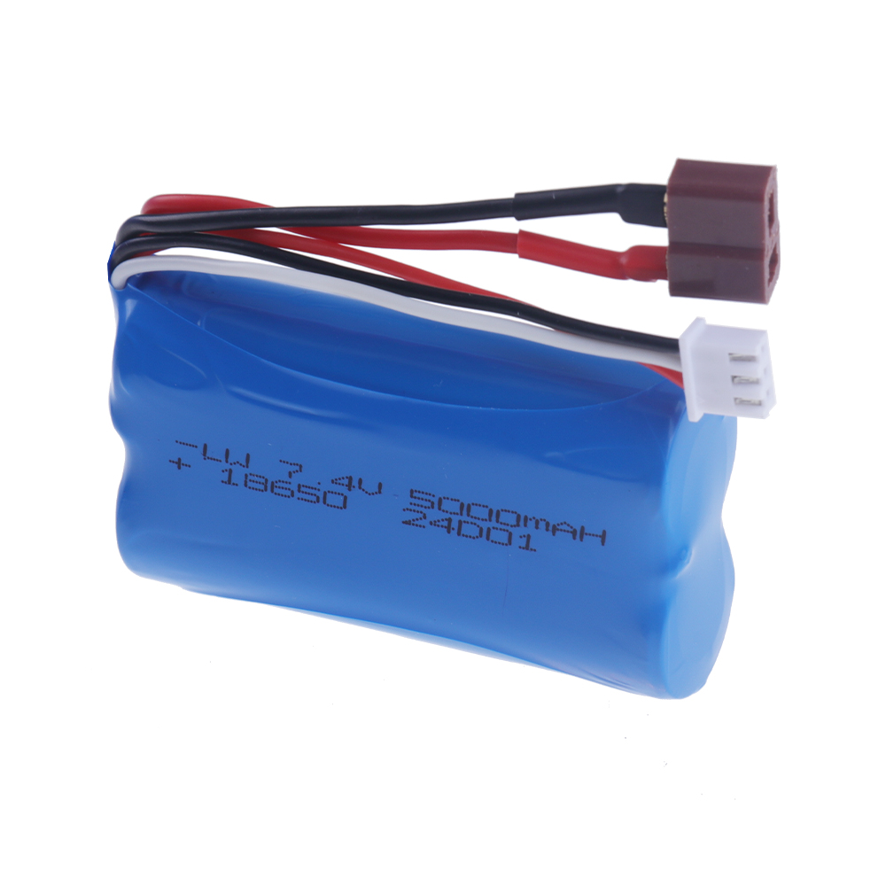 7.4V 18650 5000mAh 30C Lipo Battery for Wltoys 10428 /12428/12423 RC Car Parts 7.4v battery For Wltoys 144001 A959-B A969-B 9125: WHITE