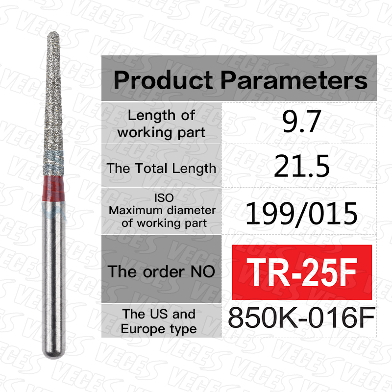 Fresas de diamante Dental finas Extra finas tipo TR, taladros de fresas para odontología estándar, herramientas de dentista FG, fresa de alta velocidad de 1,6mm, 10 Uds.