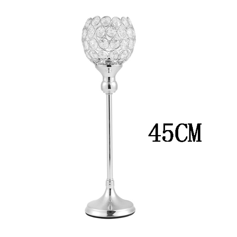 Candelabro de cristal para mesa de comedor, candelabros de Metal para decoración de bodas, Navidad y Halloween, 1 unidad: 45CM