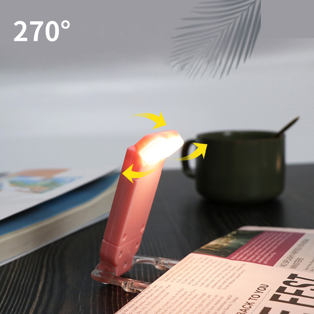 Luz de lectura de libros para lectura de cama, recargable, portátil, con Clip, luz de lectura LED, Mini lámpara de escritorio alimentada por USB regulable: YELLOW