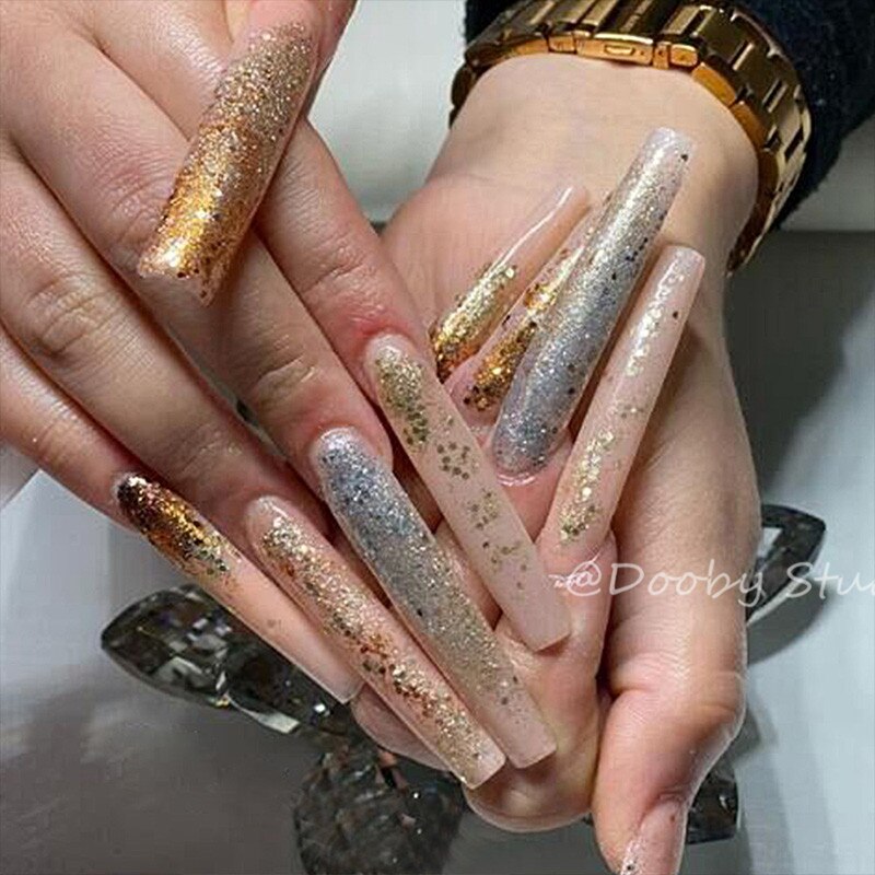 Faux-ongles blancs, demi-couverture en acrylique, style de manucure, style carré, pratique, 120 pièces