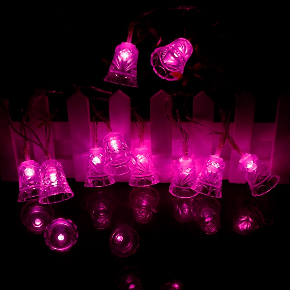 1m 2m LED Decorative String Light Bell Shaped Garland For Christmas Lights Outdoor Wedding Party Decoration HQ: Pink / 2m 20ELDs