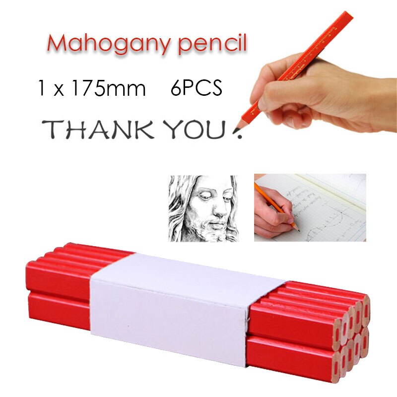 Cobee 6PCS Hout Briefpapier Duurzaam Stevige Site Levert Schrijnwerkers Houtbewerking Potlood Timmerlieden Potloden