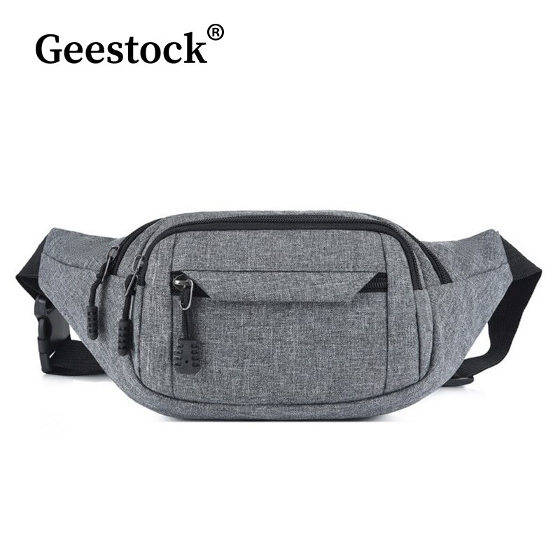 Marsupio da uomo e da donna borsa da cintura in tessuto Oxford moda semplice borsa da donna Casual marsupio: Gray
