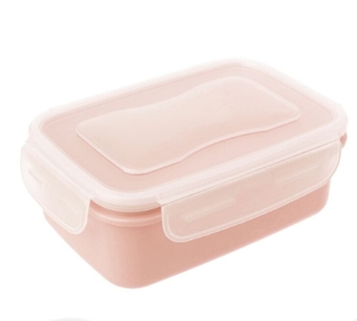 Round Mini Refrigerator Crisper Storage Box PP Food Storage Box for Kitchen Seal Box Lunch Grains Tank Sorting Container: pink square