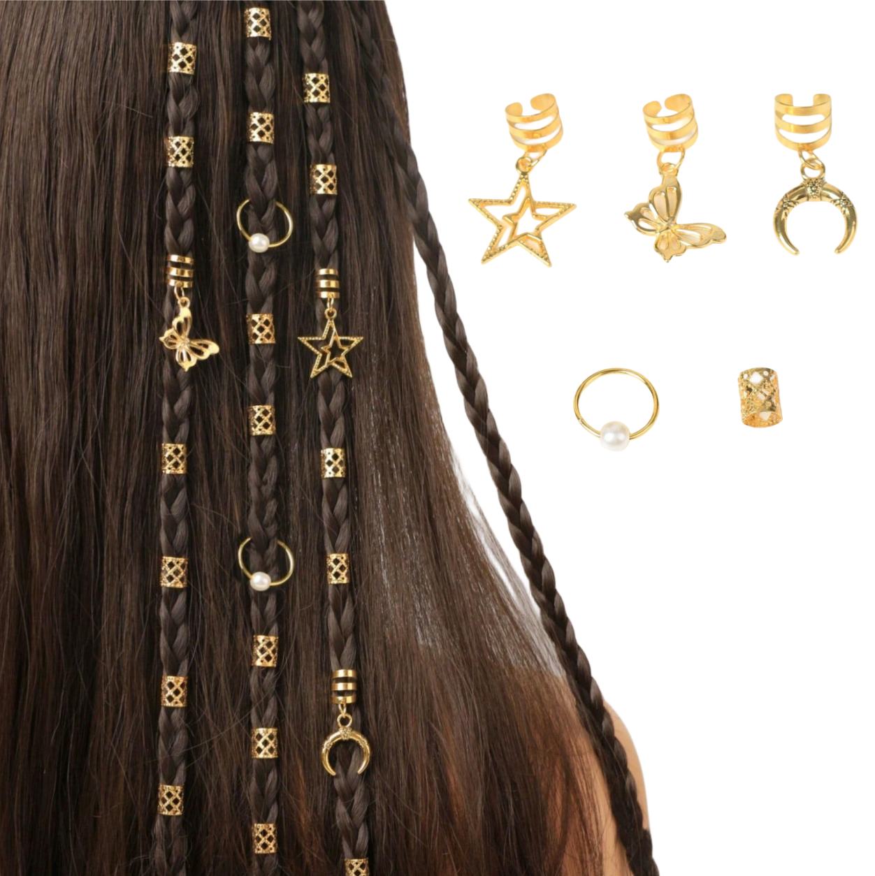 25 pièces Dreadlock cheveux anneaux poignets réglables pince cheveux tresses sales tresses perle épingle à cheveux cheveux accessoires chapeaux pour femmes filles