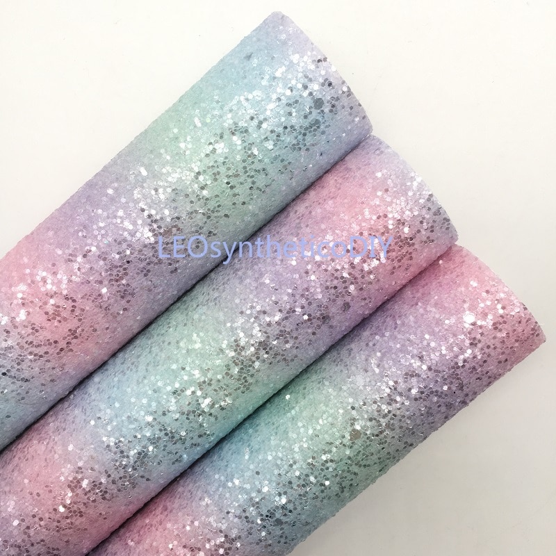 1pc feuilles de tissu pailleté 21 x 29cm , cuir pailleté cristal arc-en-ciel pour faire des nœuds leosyntheticodiy  t477a