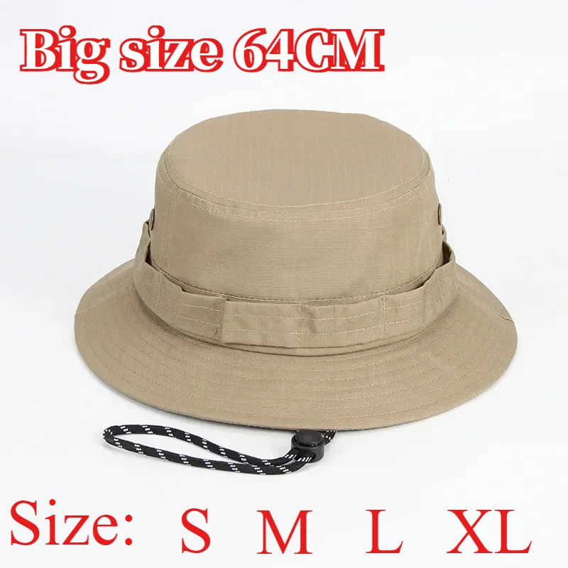 Große Größe, winddichter Sonnenhut für Herren, Damen-Eimerhüte, Buni-Hütte, faltbar, UV-beständig, Strand, Angeln, Sommer, großer Kopf, Fischermütze
