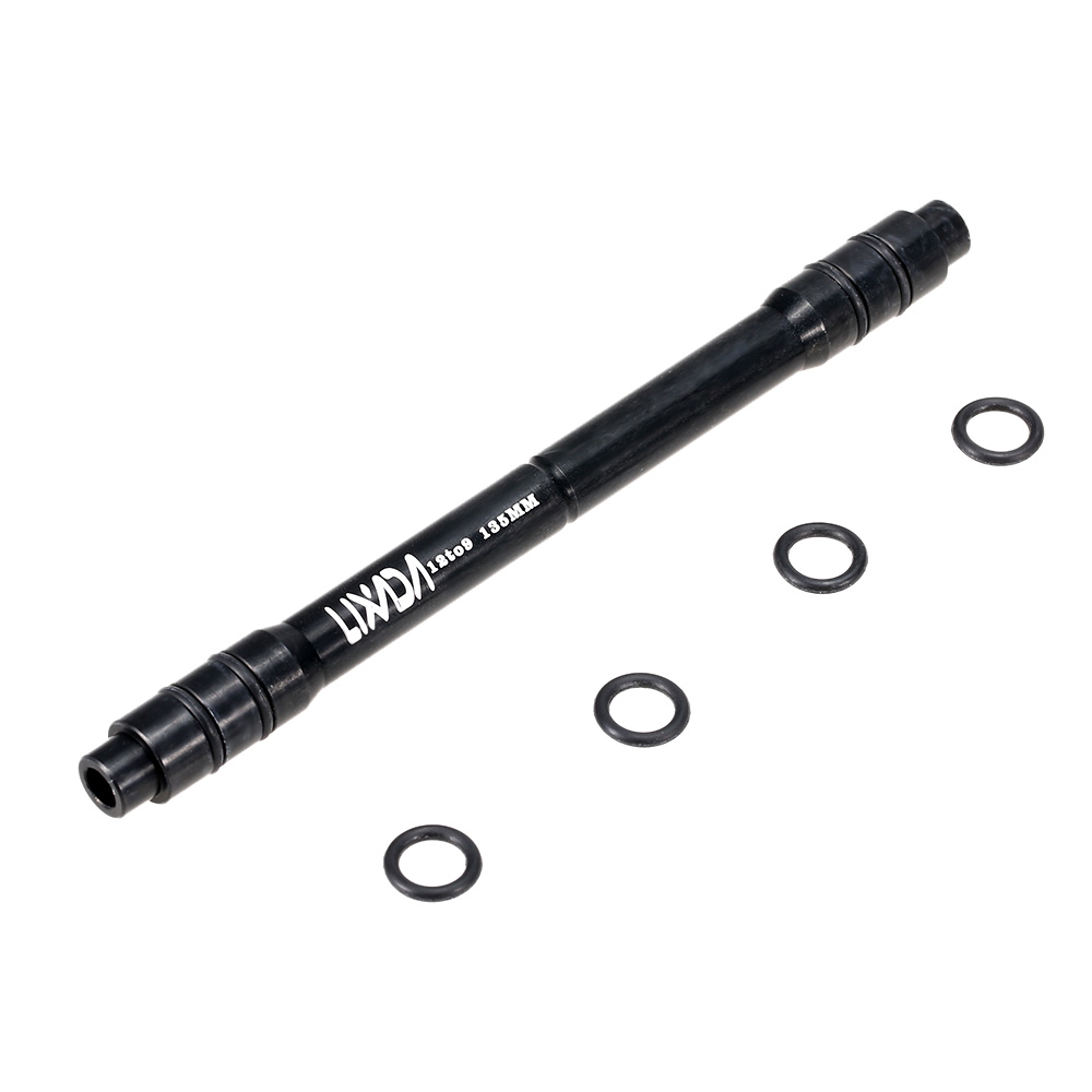 Lixada 12mm bis 9mm QR Adapter MTB Fahrrad Steckachse Hub schnell Freisetzung 135mm Fahrrad Vorderrad Hub Adapter: 12 zu 9 135mm  Schwarz