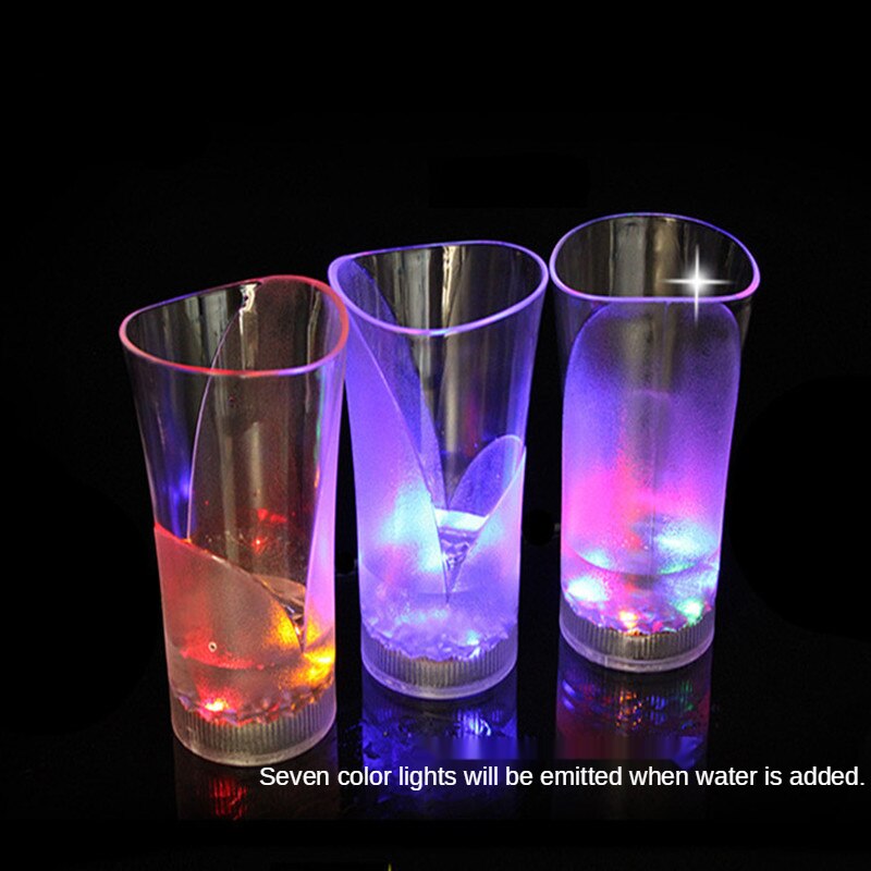 LED Flashing Vase Cup Plastic Luminous Cup Induction Wine Glass Water Cup Goblet Bar KTV Party Atmosphere Cup Props