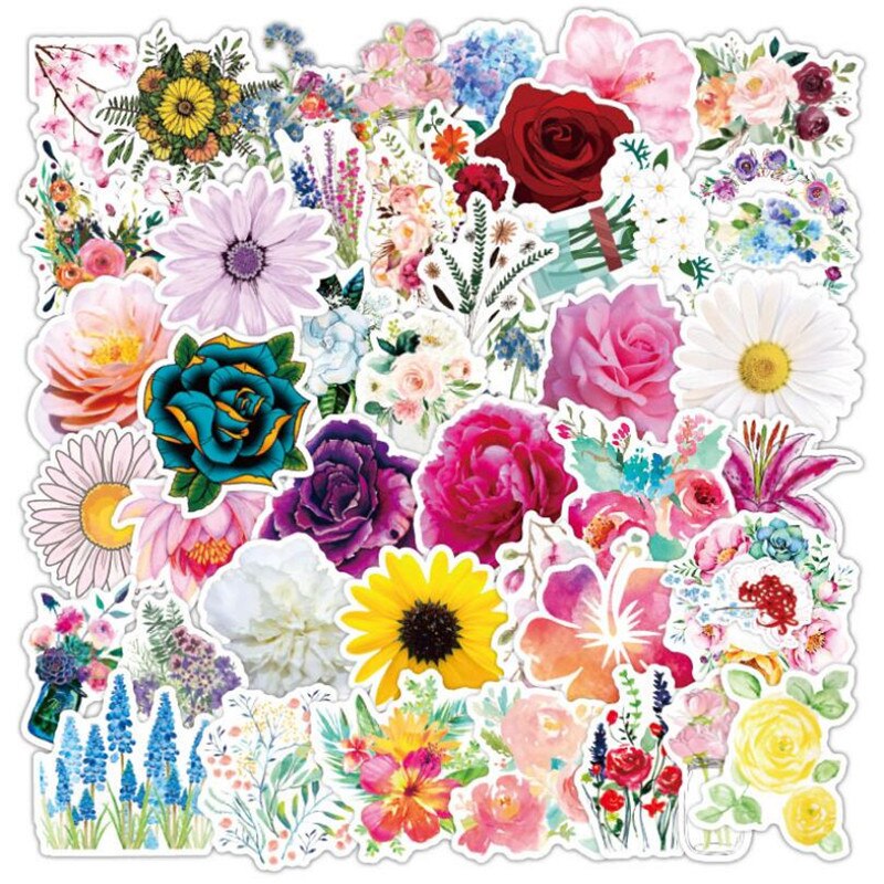 10/30/50 Pcs Meisje Mooie Bloem Cartoon Graffiti Laptop Rugzak Bagage Skateboard Gitaar Waterdichte Sticker