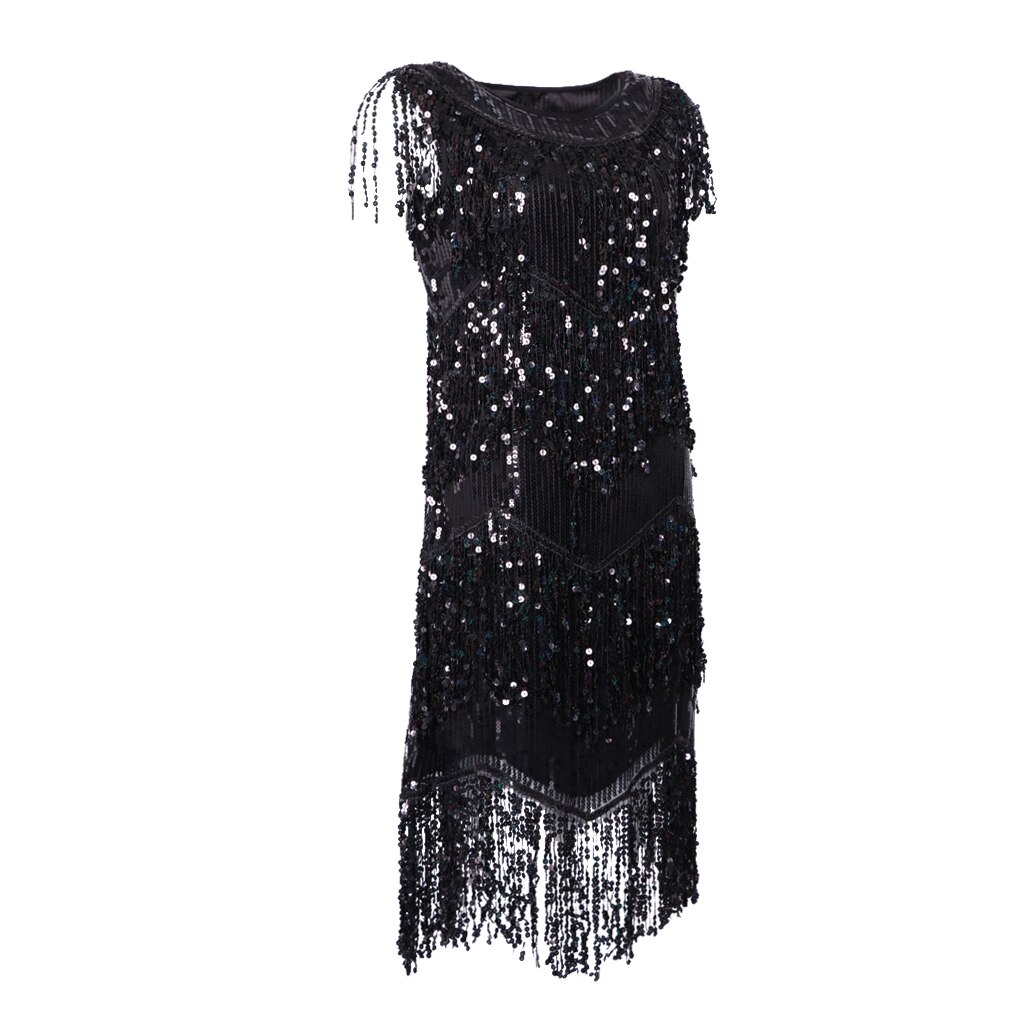Women Latin Tango Ballroom Dance Dress Sequins Tassels Skirt