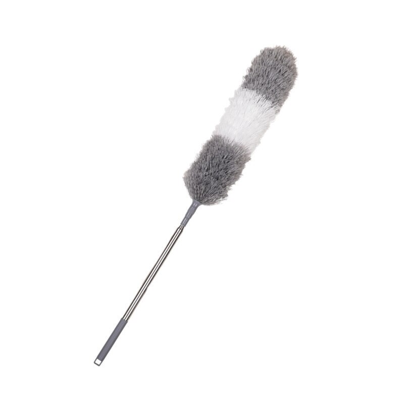 Microfiber Telescoping Duster 98.5" Extendable Stainless Steel Pole Detachable Bendable Head Washable For Car Home Office