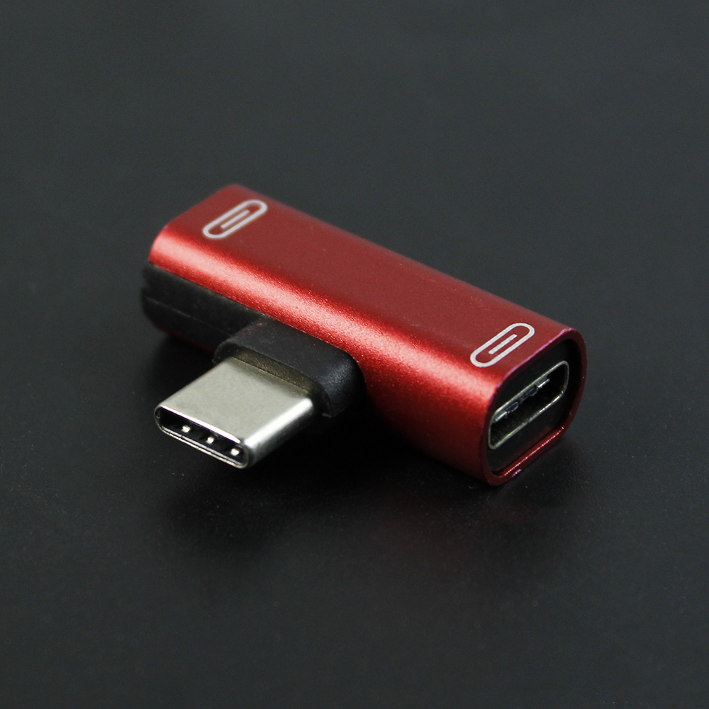 1Pc Usb C Splitter Type C Mannelijk Naar Dual Type C Vrouwelijke Koptelefoon Opladen Adapter Converter Voor Huawei Samsung Telefoon Adapter: Blauw