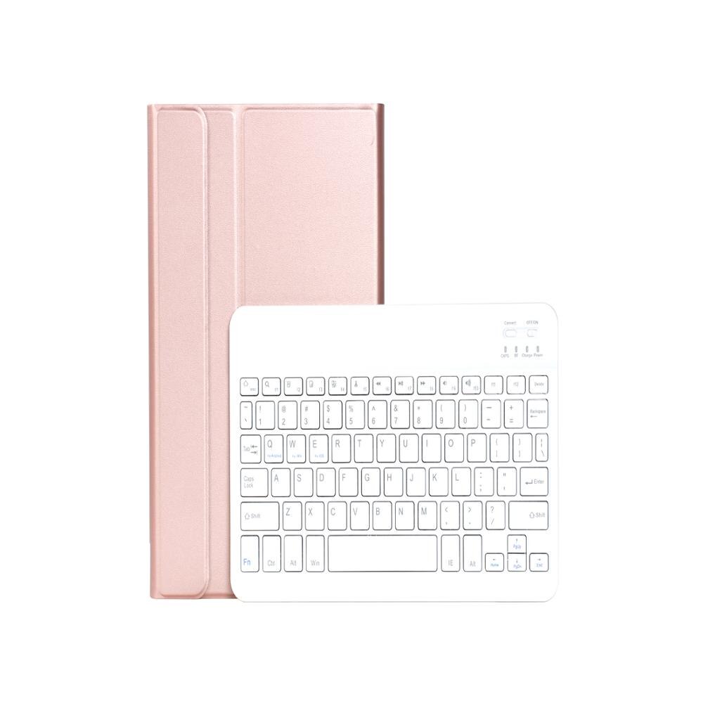 Wireless Keyboard For Samsung Tab S6 lite 10.4 P610 P615 Ultra-thin detachable Bluetooth keyboard leather case with pen slot: N-Redcase with white