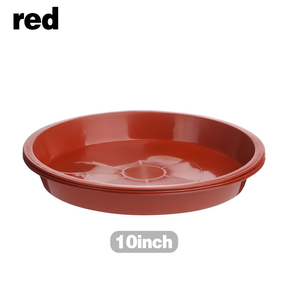 3Pcs Durable Kunststoff Pflanze Untertasse Heavy Duty Drip Trays Kunststoff Tray Untertassen Runde Blume Topf Indoor Outdoor Garten Zubehör: 10inch red