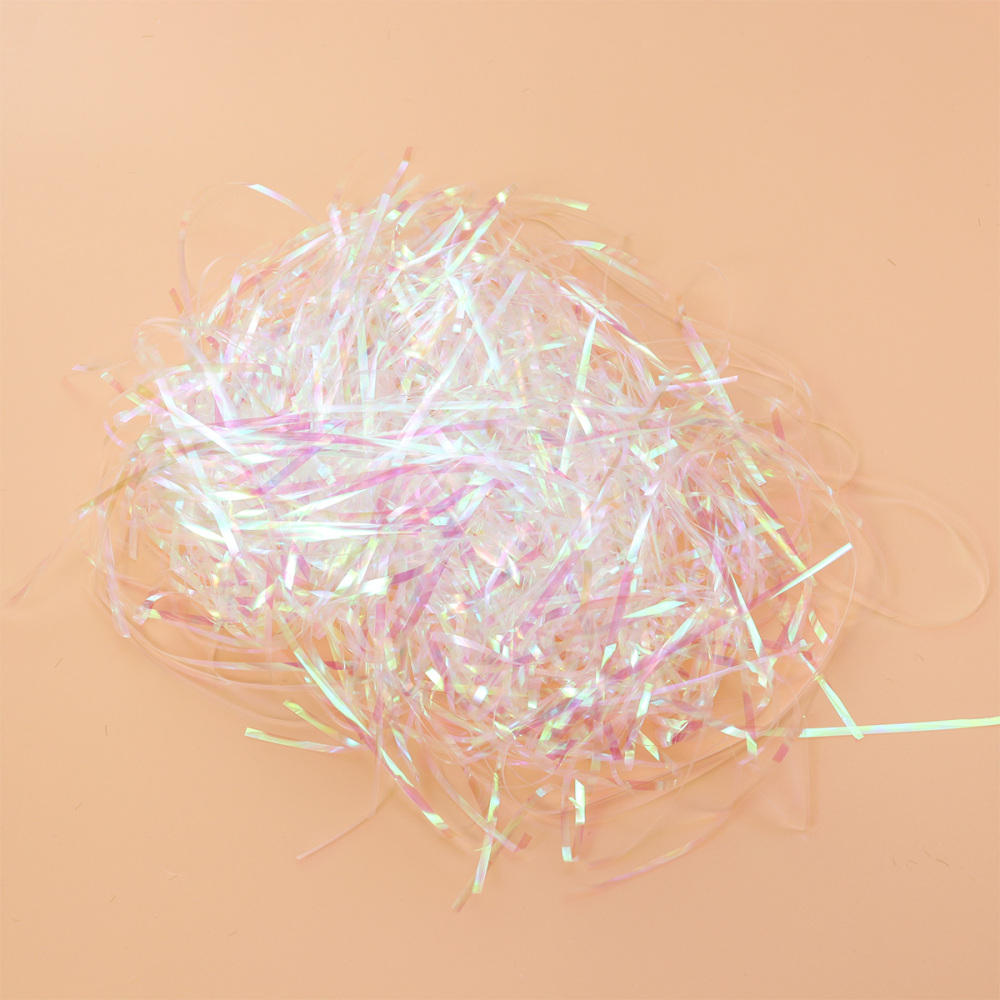 Caja de de seda transparente para mascotas de Symphony con papel triturado, cesto iridiscente, suministros para