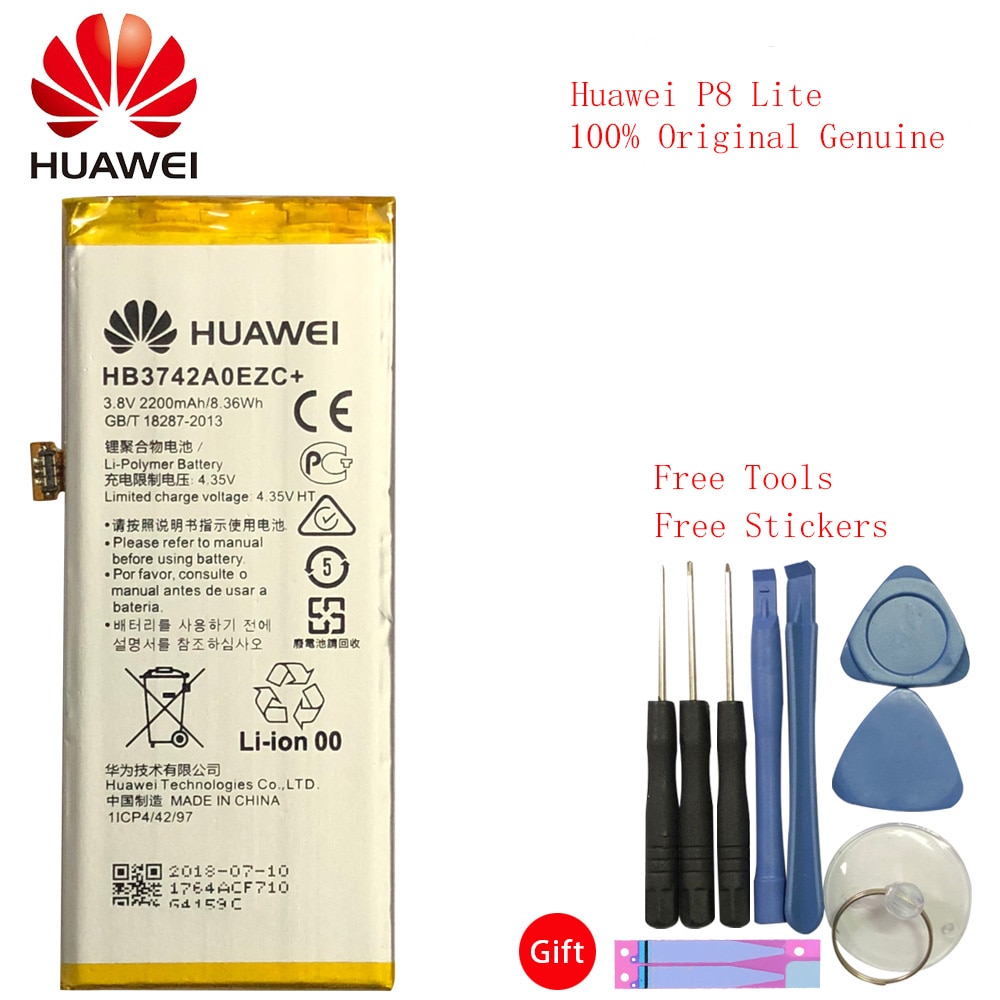 Hua Wei Originele Batterij HB3742A0EZC + Voor Huawei Ascend P8 Lite TAG-L21 L22 L23 L01 L03 L13 ALE-L21 UL00 2200mah + Gereedschap