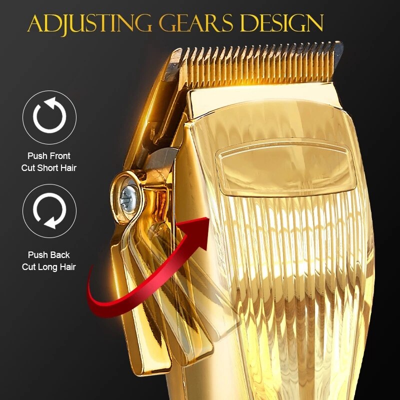 Draadloze tondeuse van metaal voor kapperszaak, 2500 mah, 5h salongebruik, haarknippen, draadloze tondeuse voor mannen, tondeuse