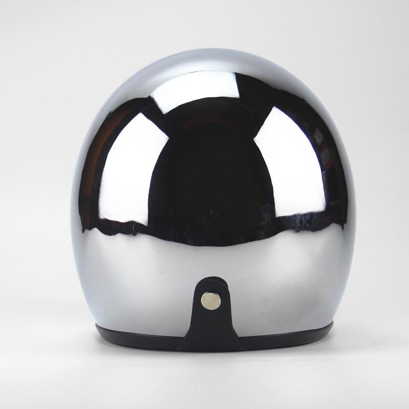 Open-face Helmets Mirror Silver Chrome Vespa Open Face Motorcycle Motorbike Helmet Retro Moto Helmets Dot,helmet Bubble M
