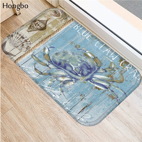 Hongbo halkskyddsmattor marint liv tryckmattor badrumsgolv kök sjöstjärna conch sjöhäst valsköldpadda mönstermattor: 39