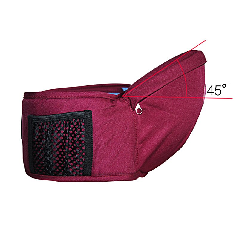 Baby Hip Seat Carrier Waist Stool Walkers Hold Waist Belt Backpack Carrier Kids Infant Comfort Hipseat Ergonomic Waist Seat: Burgundy