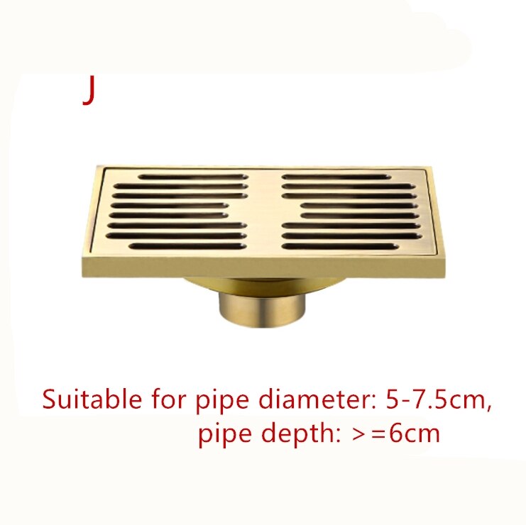 1 pc 9*14 cm Europese Messing Afgewerkt Grote Verplaatsing Badkamer Balkon Deodorant Afvoerputje: J