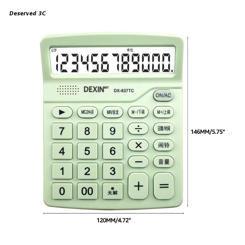 LCD Display Screen Desktop Calculator with Battery + Solar Power for Home Office