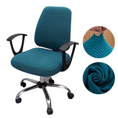 2 pièces/ensemble haute élastique Plaid velours chaise de bureau couvre épaissir ordinateur Spandex fendu housse de siège fauteuil couverture Textile de maison: plum