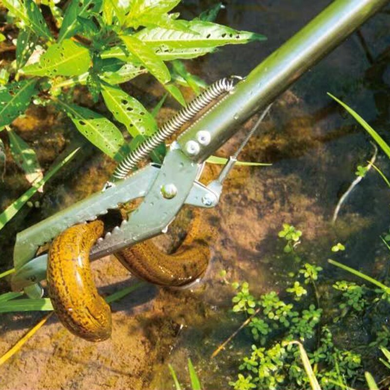 1.2m sammenfoldelige slangetænger stang krybdyrfanger griber sammenfoldelig slangetang med bred kæbe i rustfrit stål slangekontrolværktøj