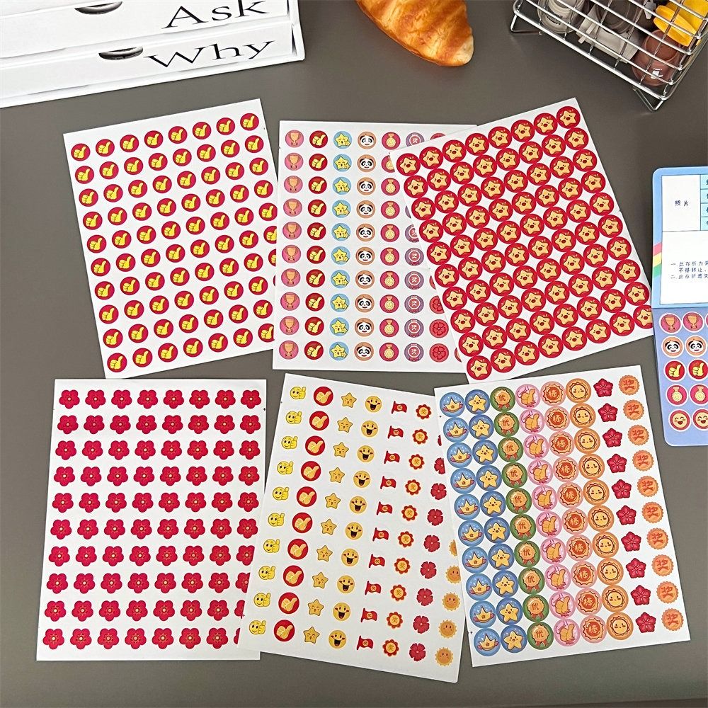 Beloning Stickers Voor Kinderen Ster Kleine Rode Bloem Lof Stickers Cartoon School Leraar Aanmoediging Motiverende Sticker