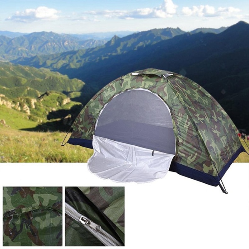 1 person bærbar udendørs camping telt udendørs vandreture camouflage camping napping telt