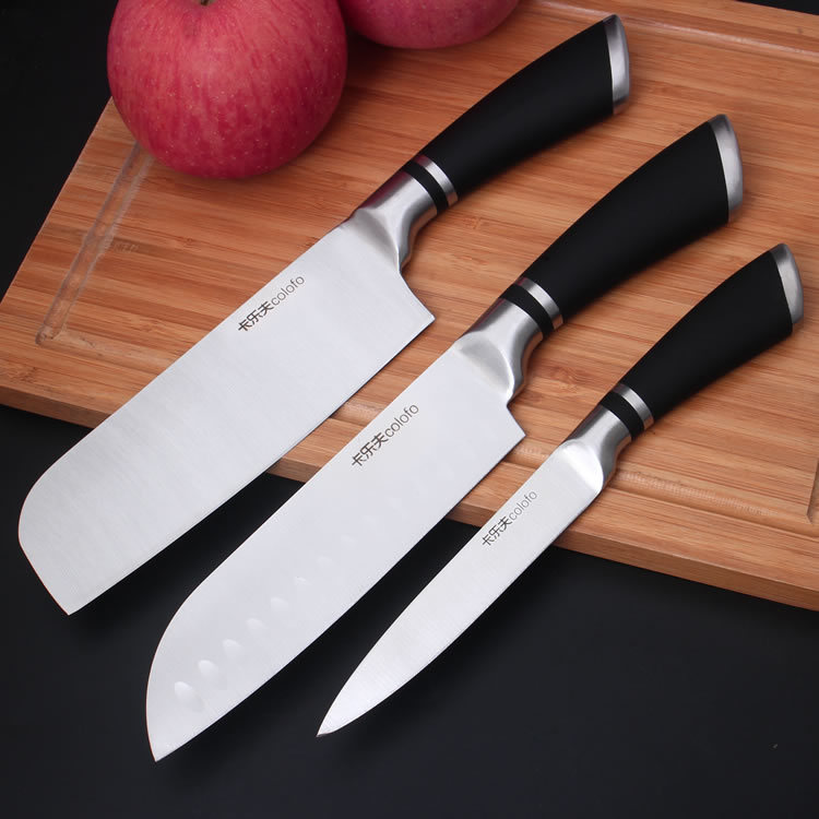 3 st populärt köksknivset i rostfritt stål hackande santoku redskapskniv 3 cr 14 mov kockknivar set supervasst matlagningsverktyg: 3 st set