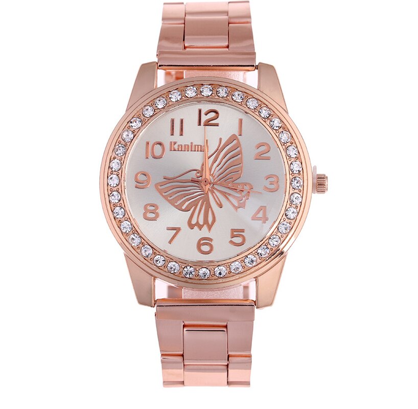 Zegarki meskie luxe merken strass dameshorloge zilver roestvrij staal dames vlinder quartz horloges relojes
