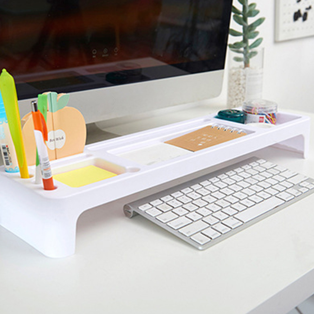Plastic Desktop/stationary Organizer Table Storage Shelves Office Storage Organizer Computer Rack Keyboard Shelf For Phone