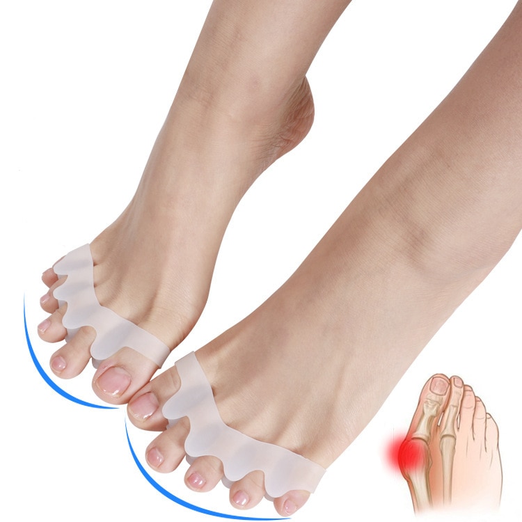 1 par blød silikone tå separator hallux valgus knyst korrigerer tå glattejern unisex fødder knogle tommelfinger justering beskytter