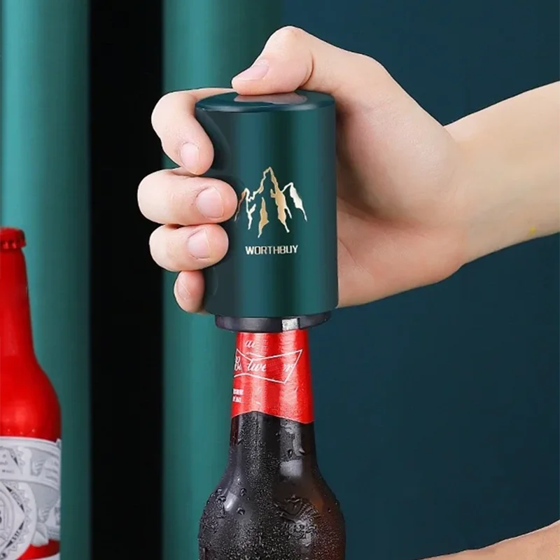 Ouvre-bouteille de bière automatique magnétique, couvercle de presse en acier inoxydable, outils tire-bouchon de bière, Gadgets de Bar portables