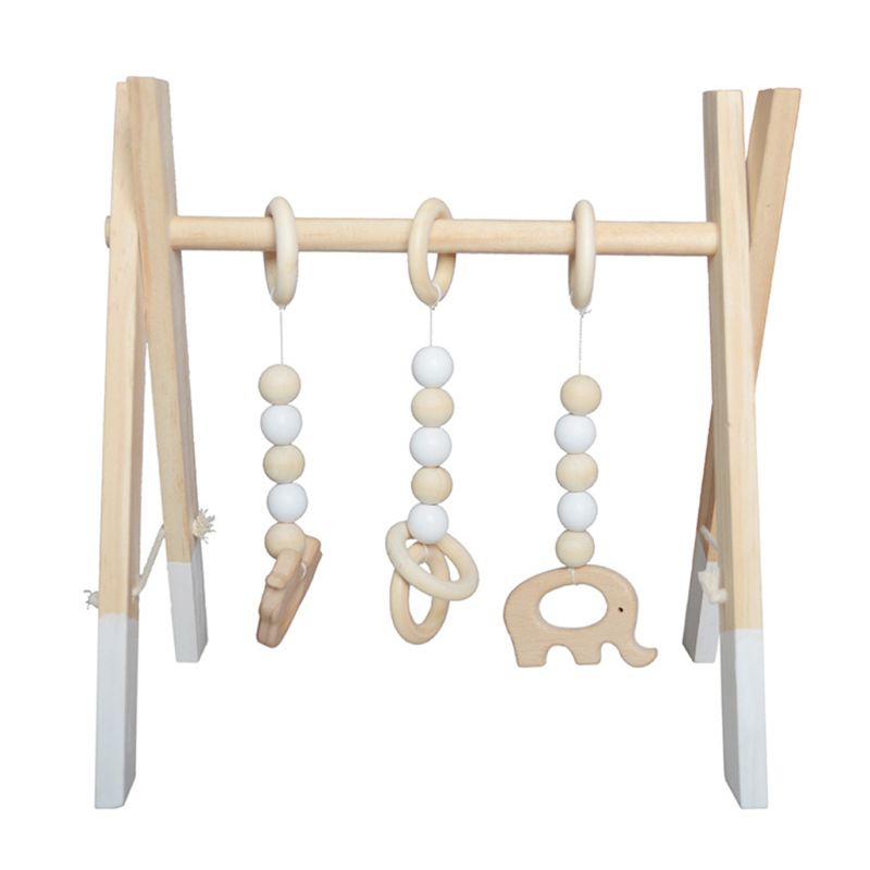 Nordic Wooden Newborn Fitness Rack Children Room Decorative Toy Photography Prop