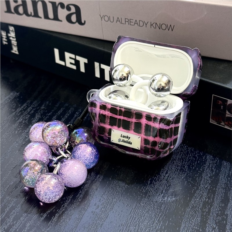 Golvend Zwart Roze Geruit Patroon Hoofdtelefoonhoesje voor HUAWEI FreeBuds SE2/SE3 Gratis Clip 1 Gratis Clip 2 Oortelefoon Beschermende hoesjes