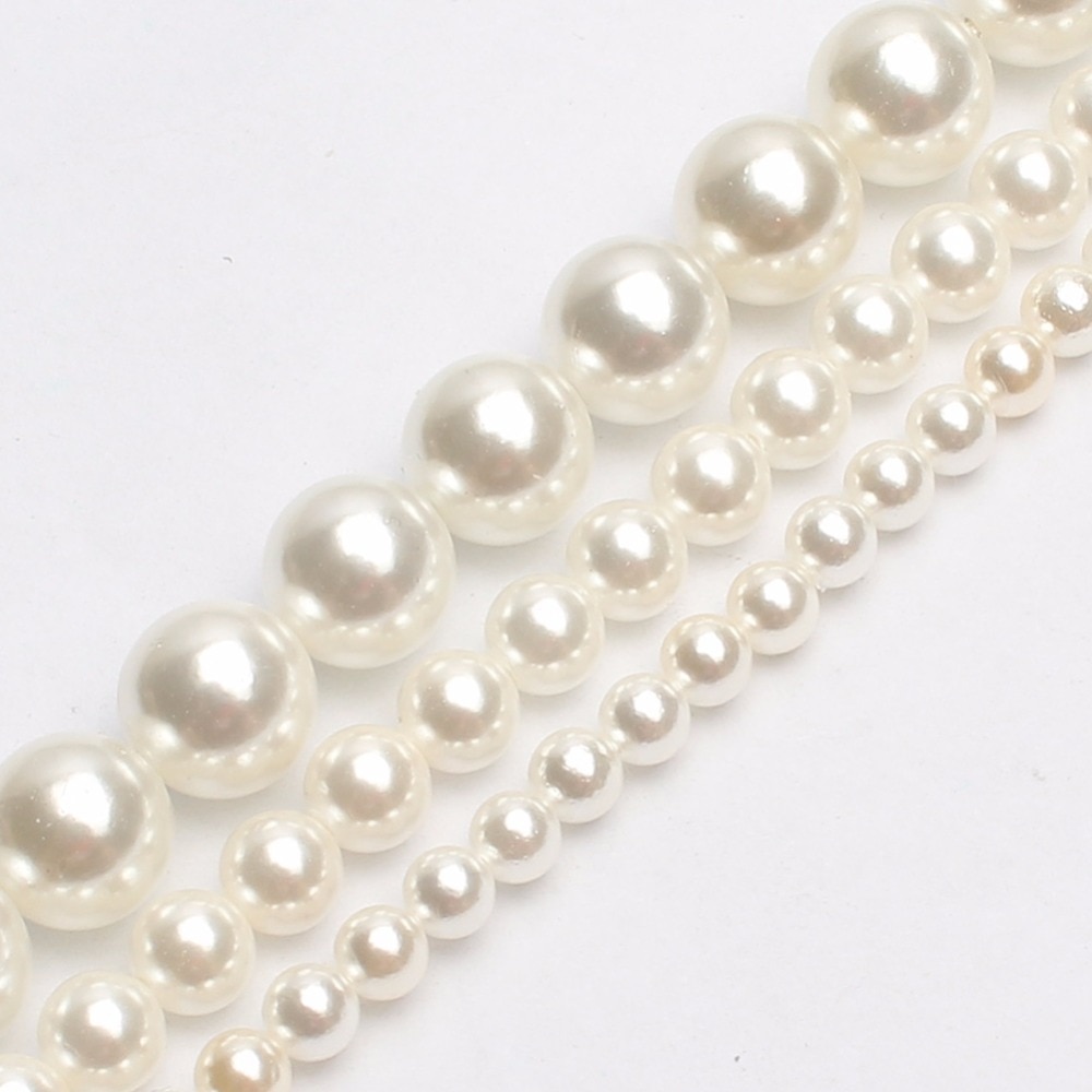 Naturlige a + hvide perler skal perle runde løse perler kugle til smykker gør diy armbånd halskæde 15 inches 2/3/4/6/8 mm
