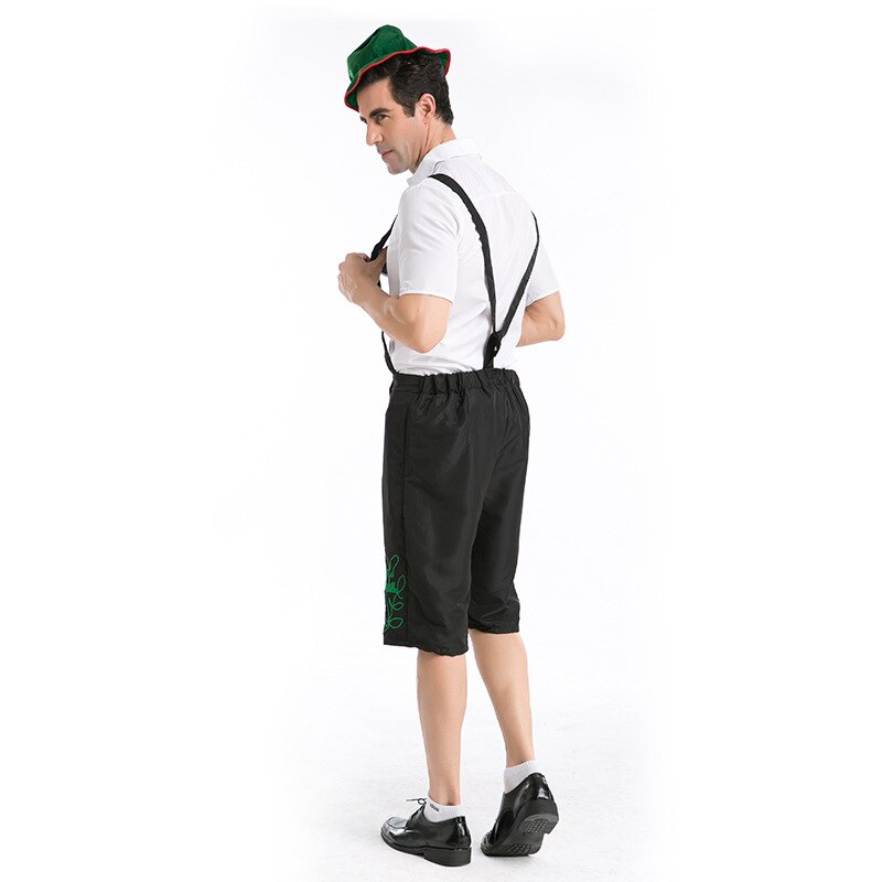 Lederhosen Oktoberfest disfraces hombres blanco Top tradicional alemán bavariano cerveza masculino Cosplay Halloween Festival ropa