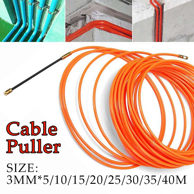 Oranje Draad Kabel Elektrische Vis Tape Puller 3Mm 5 Tot 40 Meter Elektrische Draad Threader Threading Apparaat Running Puller lood