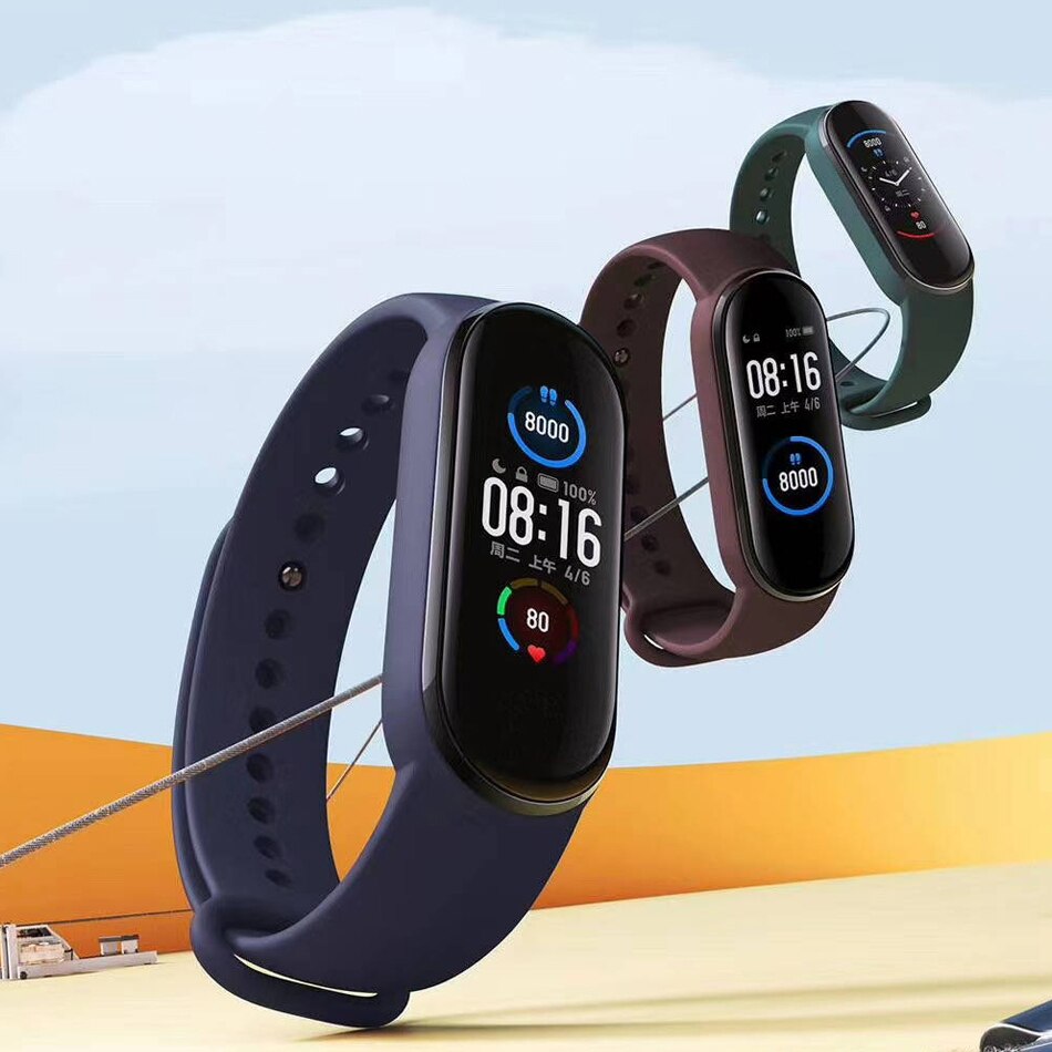Xiaomi Mi Band 5 Bracelet de Fitness Charge magnétique 24h fréquence cardiaque sommeil REM sieste étape natation Sport moniteur rappeler alarme Miband 5