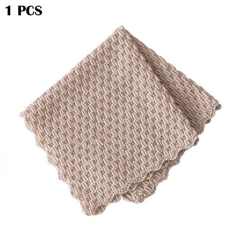 Anti-grease Wiping Rags Kitchen Efficient Super Absorbent Microfiber Cleaning Cloth Home Washing Dish Kitchen Cleaning Towel: 1 PCS Apricot