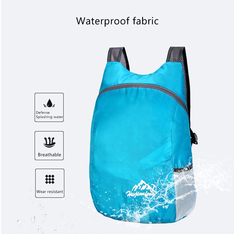 20l slitesterk nylon sammenleggbar ryggsekk unisex lett utendørs reise tursekk bærbar camping dagsekk