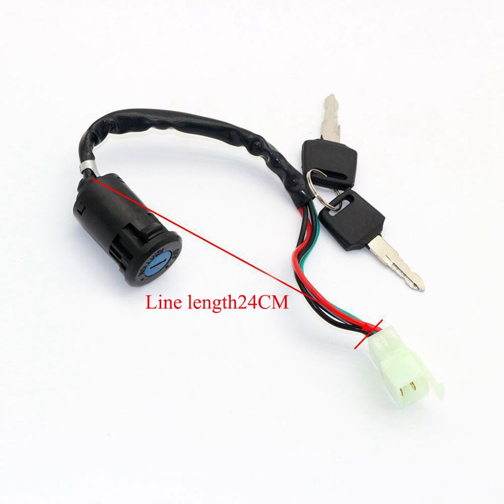Motorcykel elektrisk dörrlås 4 hankontakt tändningsnyckel för 50cc 110cc 125cc 150cc 250cc atv quad smutscykeltillbehör