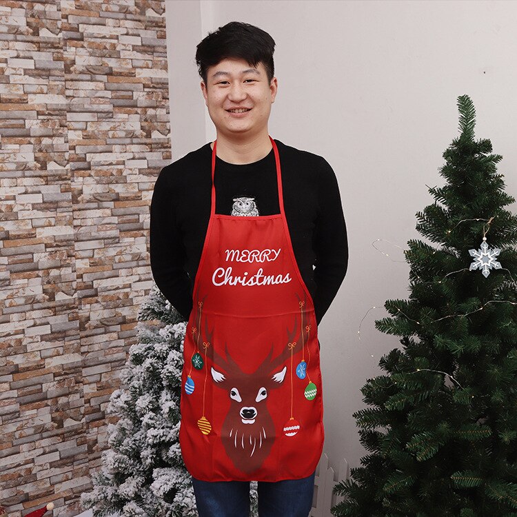 Christmas Chef Uniform Apron Kitchen Cooking Baking Cleaning Decorations Catering Food Service Bakery Waiter Restaurant Kawaii