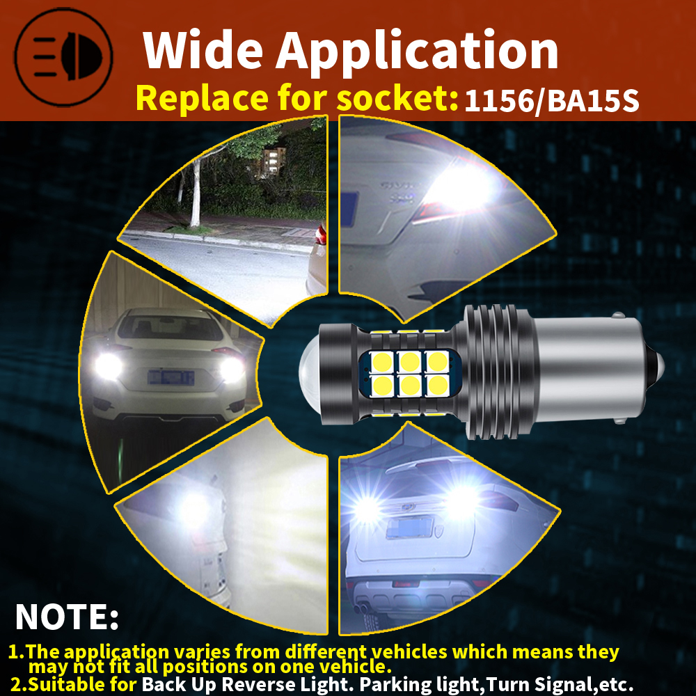 2 uds P21W BA15S 1156 T15 W16W 912 921 T20 W21W 7440 WY21W 7440NA luz Led de marcha atrás para coche lámpara de respaldo DRL bombilla de freno trasero 12v
