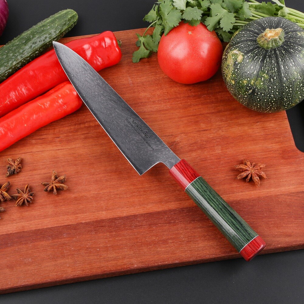 Mokithand Japanese Damascus Chef Knives High Carbon 8 Inch Kitchen Knife Stainless Steel Meat Fish Filleting Knife