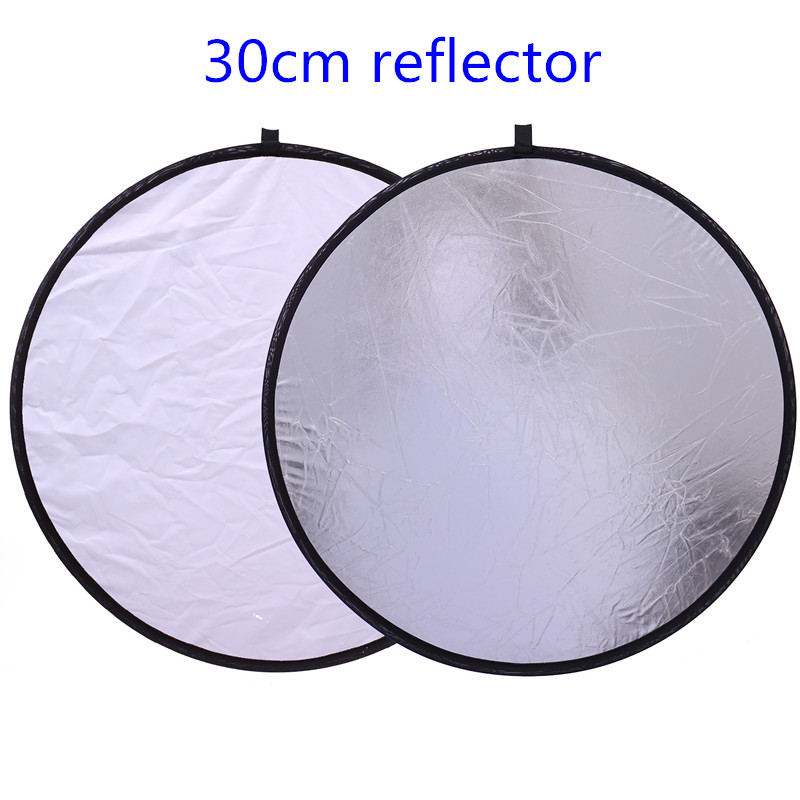 Cy 12 "/30 cm 2in1 wit en zilver fotostudio reflector houvast multi opvouwbare draagbare disc light reflector voor foto